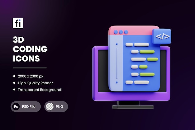 3d illustration coding code snippet