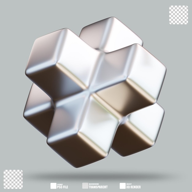 3D Illustration Cube With Hole