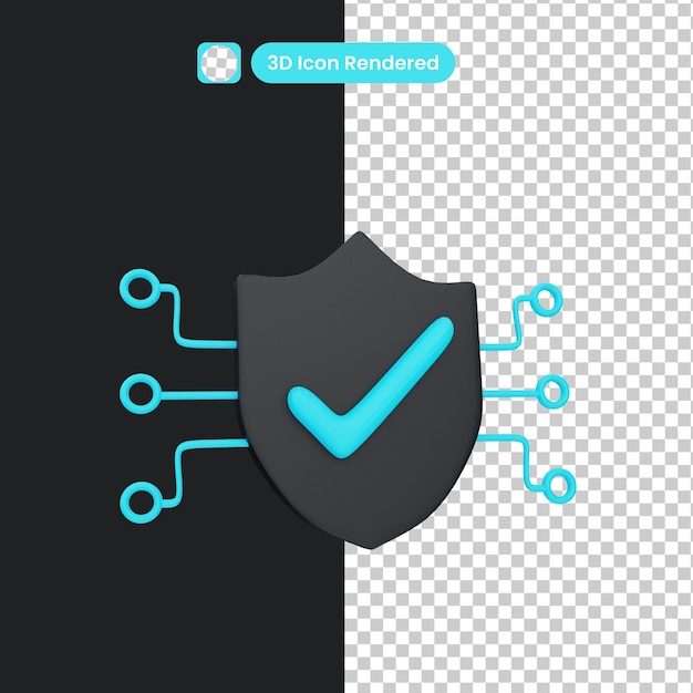 3d illustration cyber security object