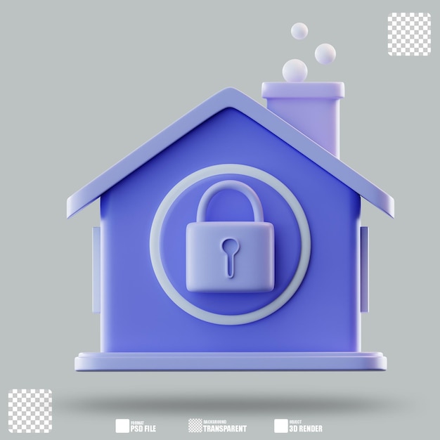 3D Illustration Home Security 2