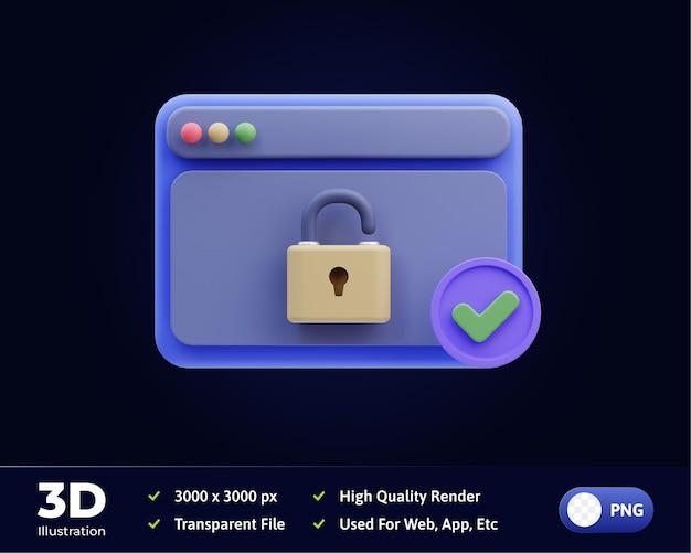 3d Illustration Internet Security web security
