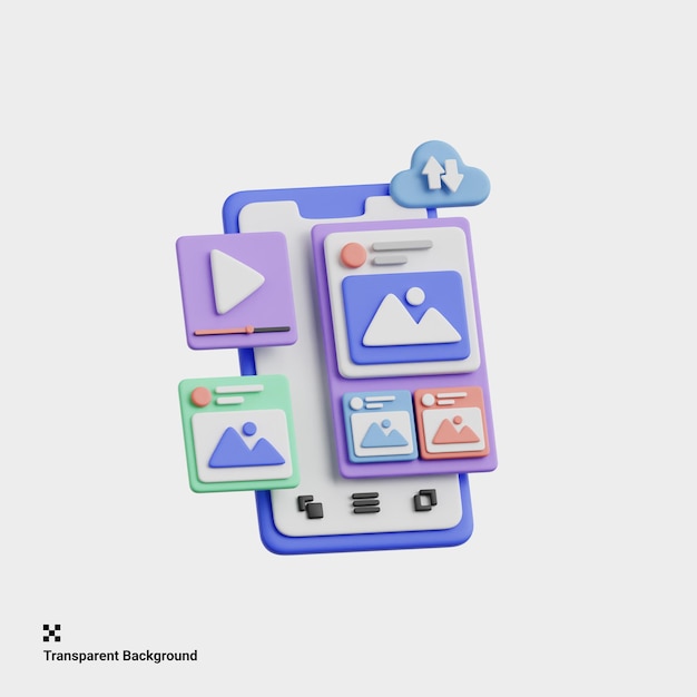 3D Illustration of Advanced Smartphone Editing Apps