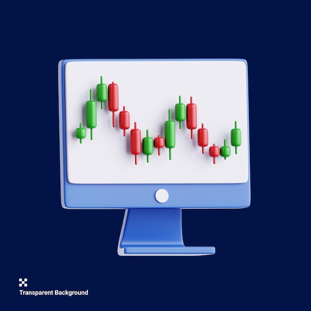 3d illustration of analyzing stock charts for informed investment decisions