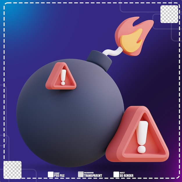 3d illustration of boom warning 2
