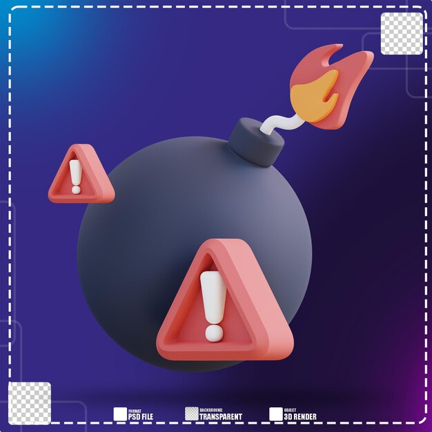 3d illustration of boom warning 3