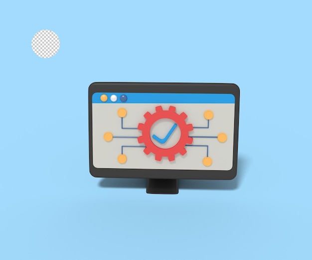 3d illustration of done app settings