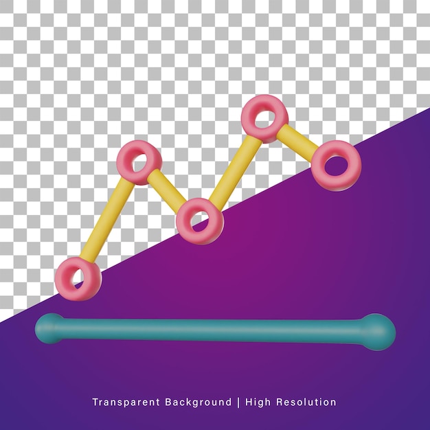 3d illustration of line chart growth