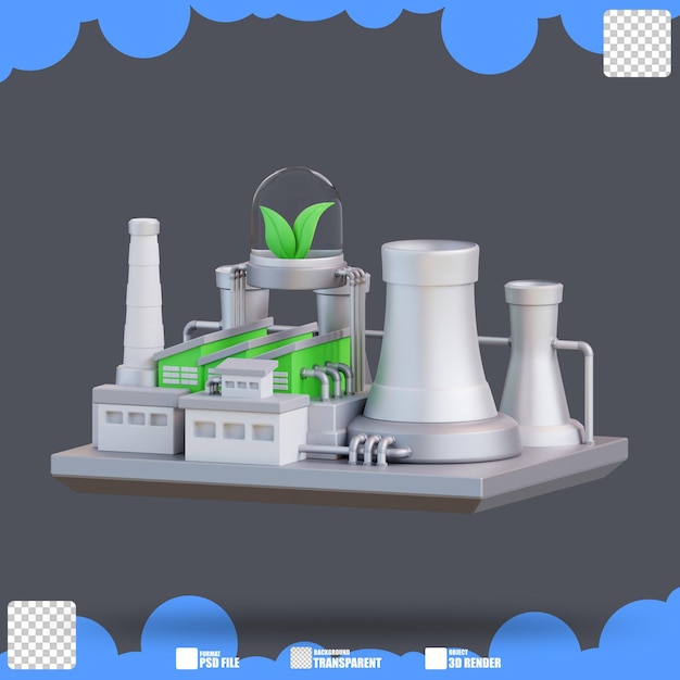 3d illustration of plant power plant 3