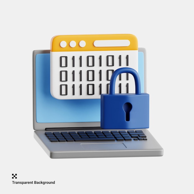 3D Illustration of Powerful Encryption Technology