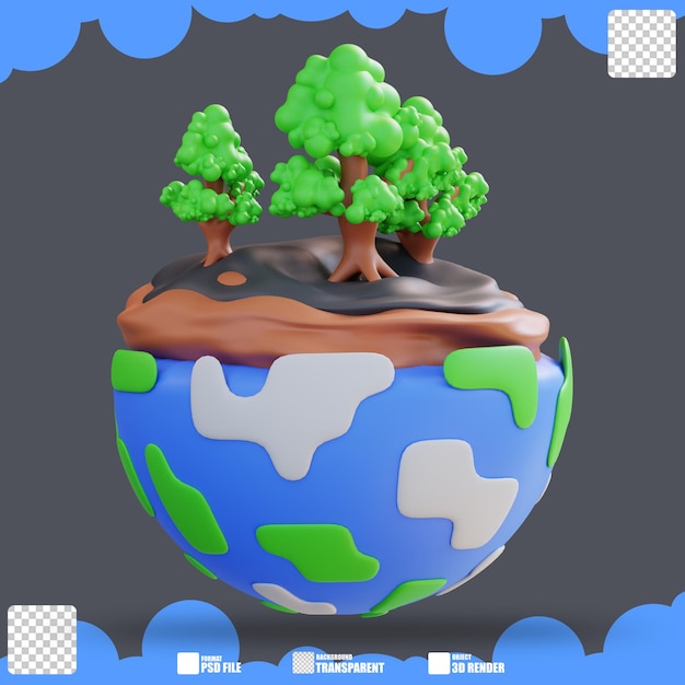 3d illustration of world's forests thriving 2