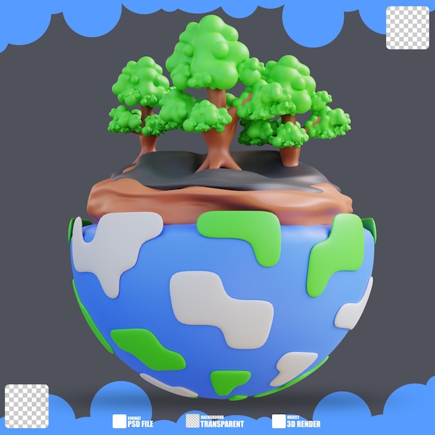 3d illustration of world's forests thriving 4