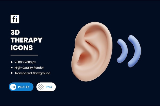 3D Illustration Therapy Listening Ear