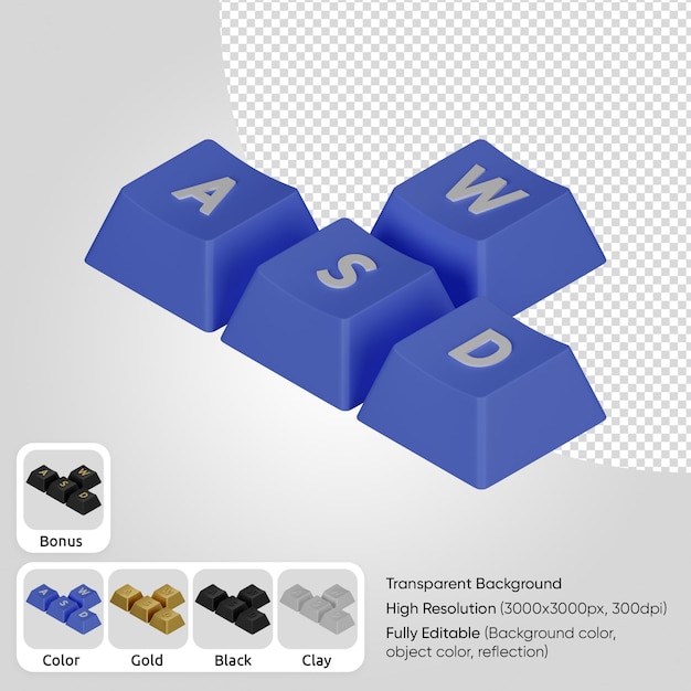 3d keyboard key