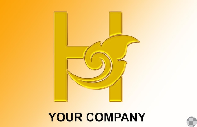 3d logo letter h