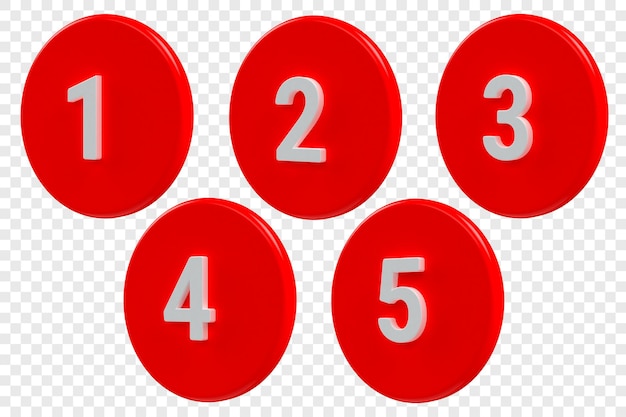 3D notification icons alerts with numbers in the app or inbox for new incoming messages warnings