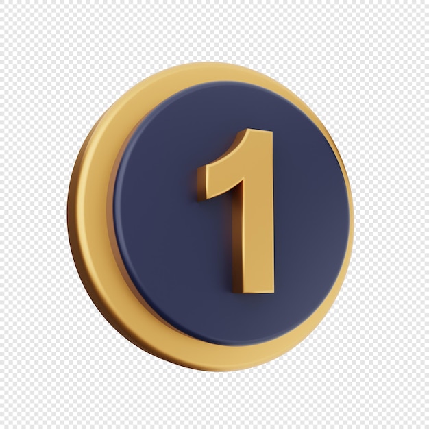3d number icon illustration render