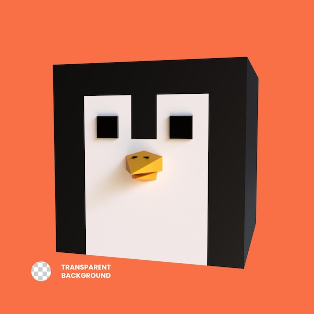 3d object penguins ilustration