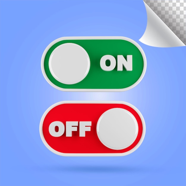 3D On and off switch buttons
