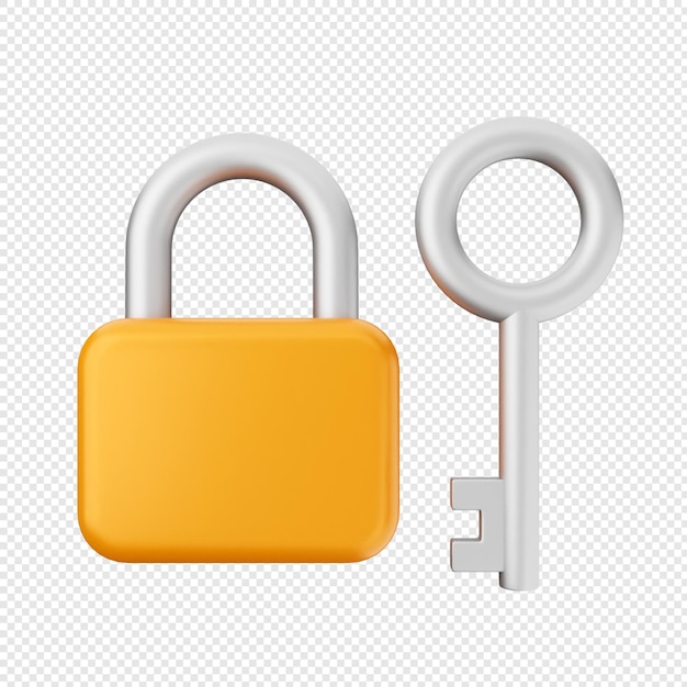 3d padlock lock security icon illustration