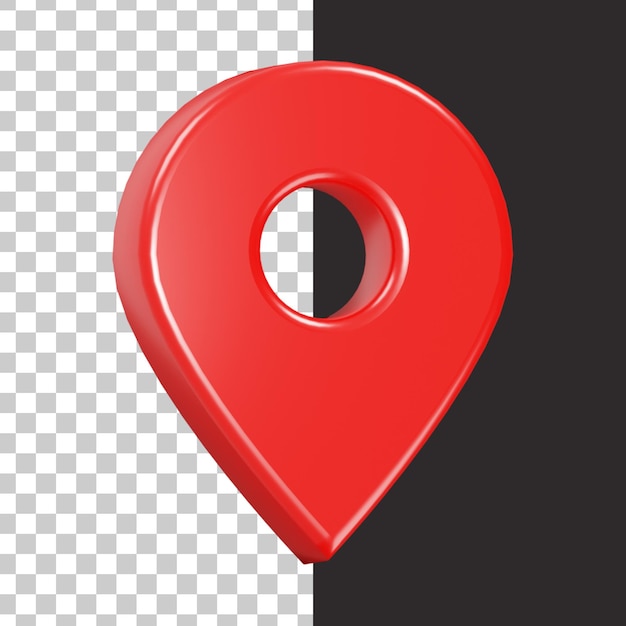 3d realistic pin location icon in 3d rendering