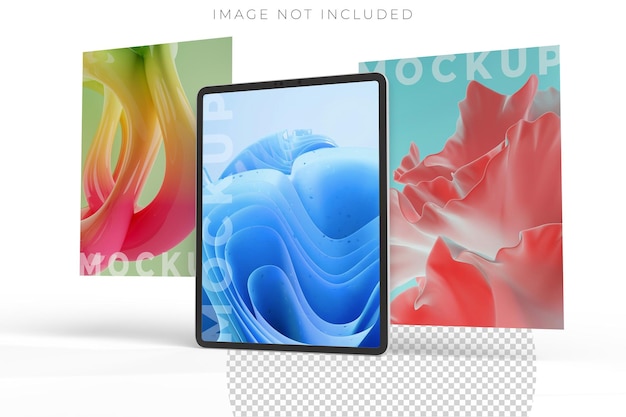 3D realistic tablet digital device blank screen mockup with blank screen on background Perfect for presentation interface UI UX showcase digital product display website application or ads