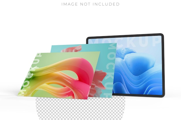 3D realistic tablet digital device blank screen mockup with blank screen on background Perfect for presentation interface UI UX showcase digital product display website application or ads