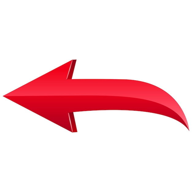3d red arrow pointing left