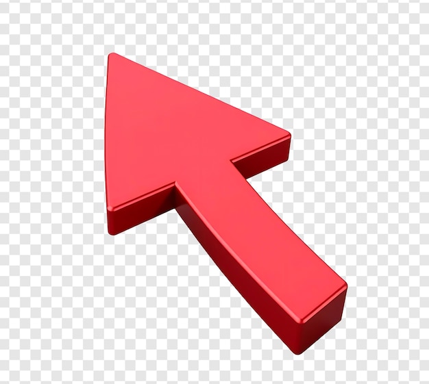 3D red arrow sign vector design illustration on transparent png isolated on white background