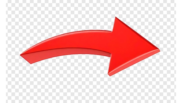 3d red arrow sign vector design illustration on transparent png isolated on white background