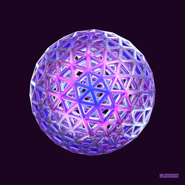 3D Render Abstract Hologram Geometric shape
