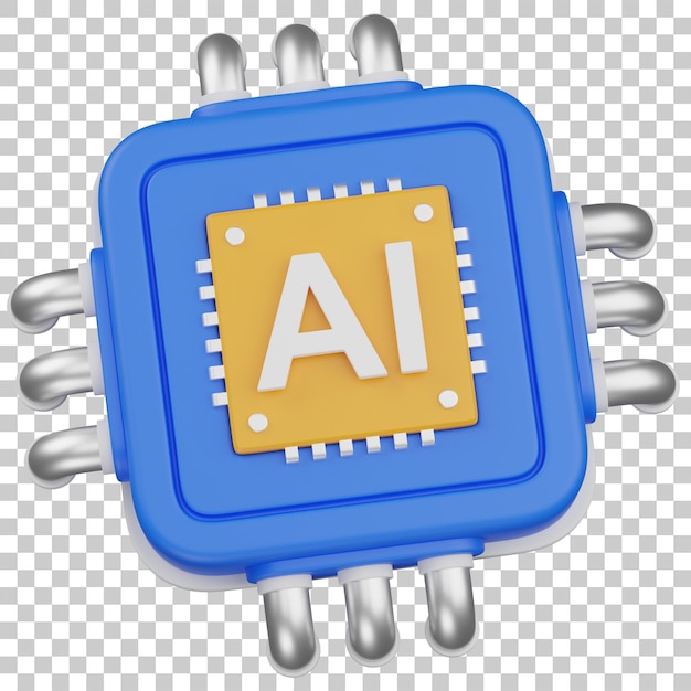 3d render AI Chip The Future of Artificial Intelligence icon
