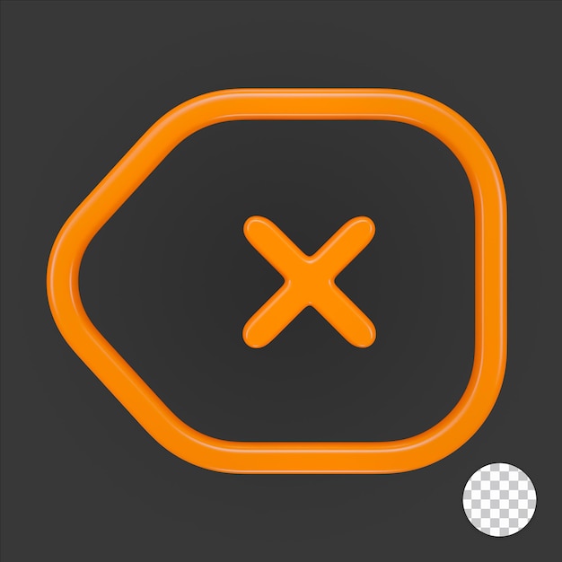 3d render backspace icon