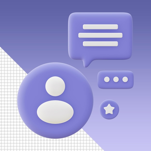 3d render business person chatting icons template for UI UX web mobile apps social media designs