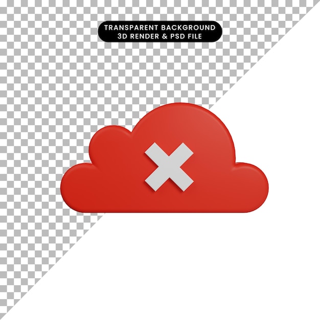 3d render cloud icon cancel