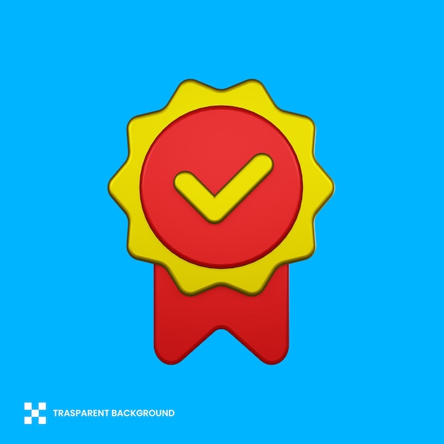 3D Render Gold Medal Icon Illustration With Transparent Background