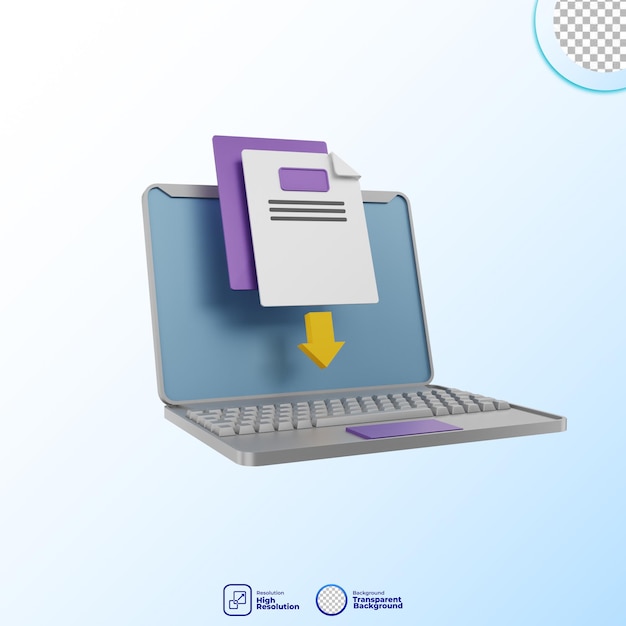 3d render icon elearning illustration