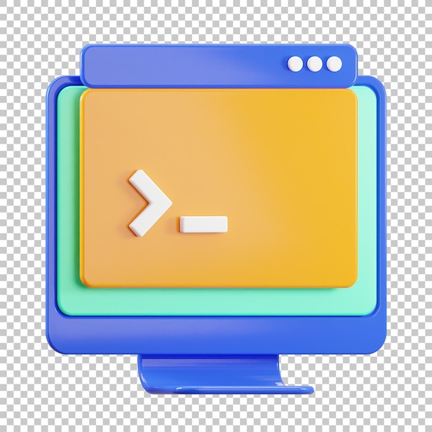 3D Render Illustration of Command Line Coding isolated premium psd