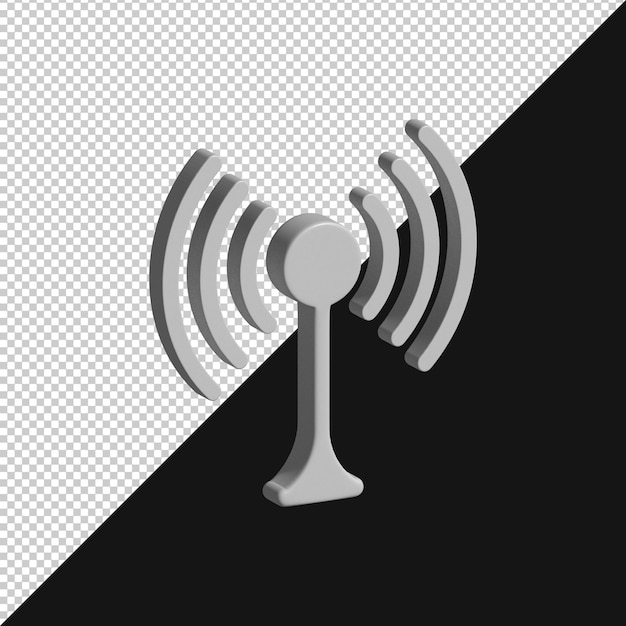 3D Render of a Wireless Antenna Icon