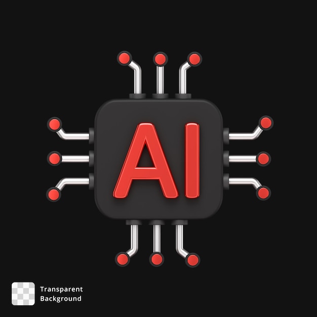 3D Render of AI Chip