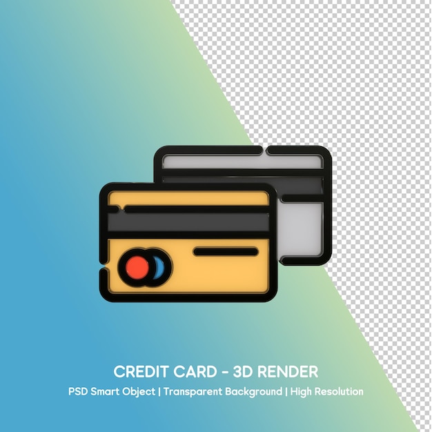 3D Render of Credit Cards - Payment and Finance Icon