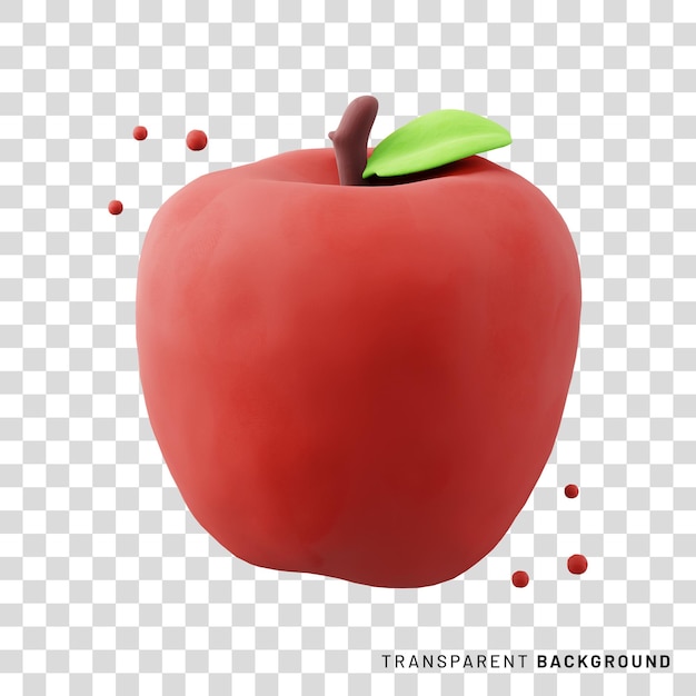 3D render of red apple isolated
