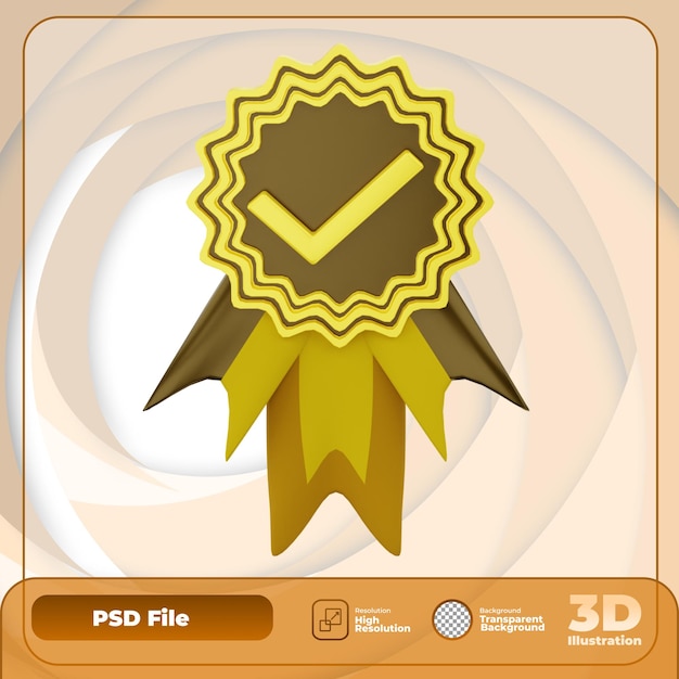 3D Render Reward icon Illustration