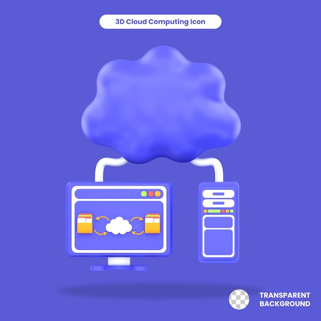 3d rendered cloud computing object