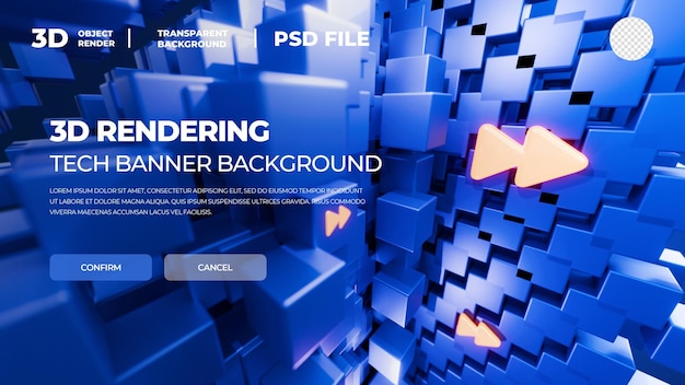 3D Rendered High Definition Tech Geometry Banner