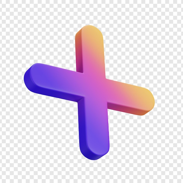 3D Rendered Plus Sign Icon