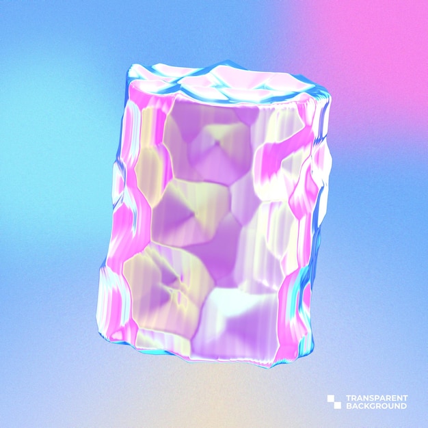 3d Rendering abstract Holographic shape Illustration