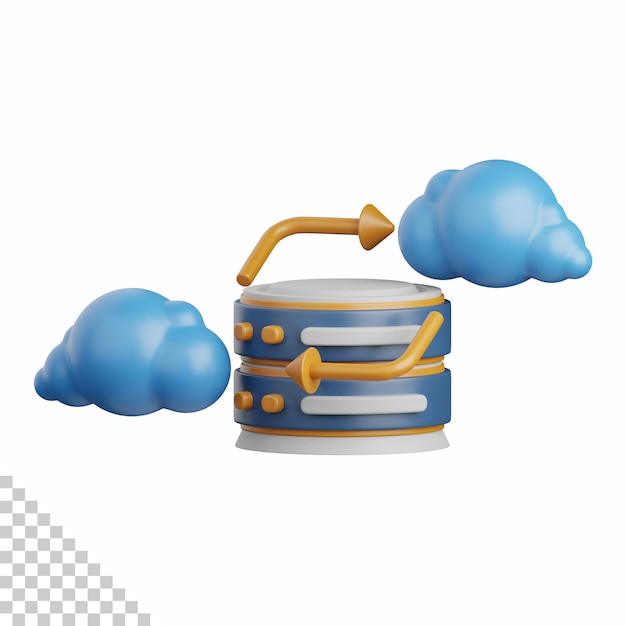 3d rendering cloud database isolated useful for cloud, network, computing, technology, database, server and connection design element