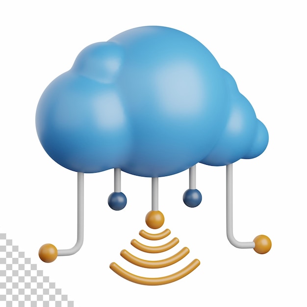 3d rendering cloud network isolated useful for cloud, network, computing, technology, database, server and connection design element