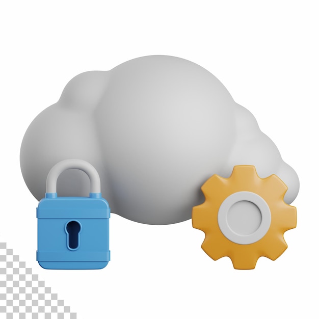 3d rendering cloud security isolated useful for cloud network computing technology database server and connection design element