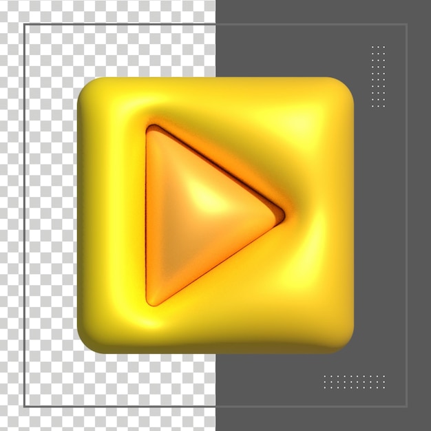 3d rendering colorful glossy play button